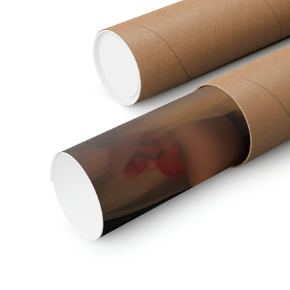 Two rolls of brown paper with a white background