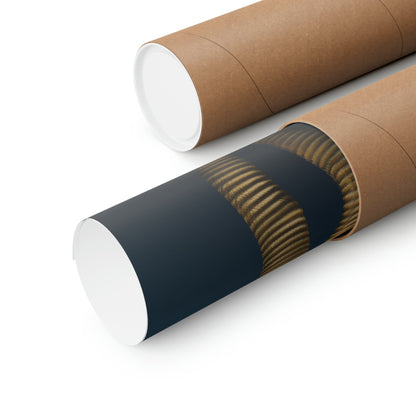 Two rolls of brown paper with gold foil on them