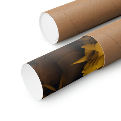 Two rolls of brown paper with a white tube