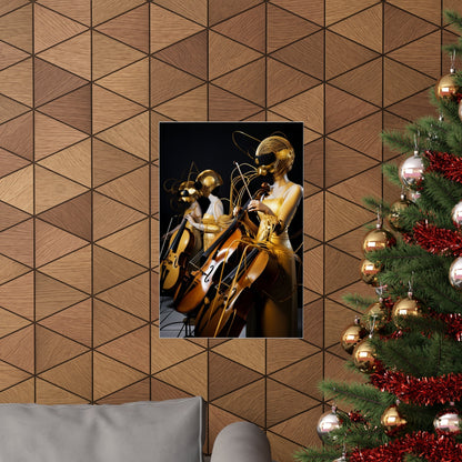 A christmas tree with a picture of a man playing the violin