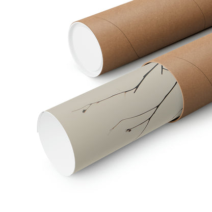 Two rolls of brown paper with a black and white design