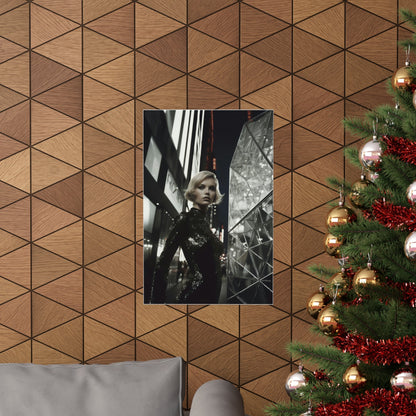 A christmas tree with a picture of a woman