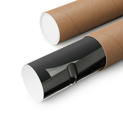 Two rolls of brown paper with black and white paper