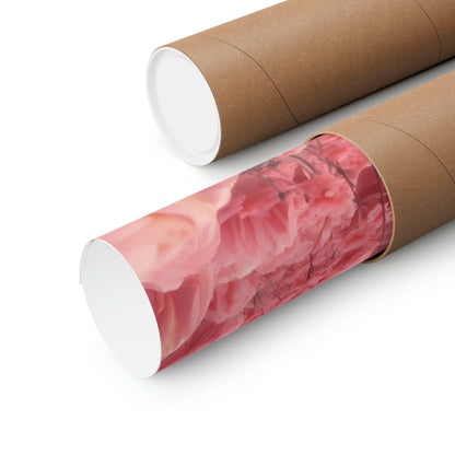 Two rolls of toilet paper with pink flowers on them