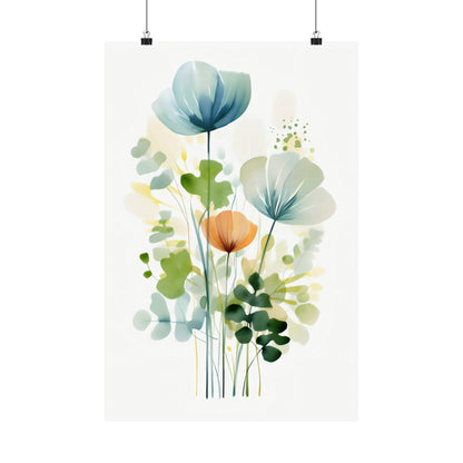 A poster with watercolor flowers on it