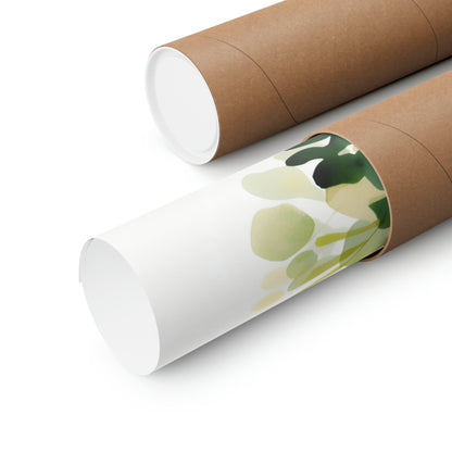 Two rolls of brown paper with green leaves on them