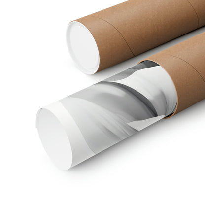 Two rolls of brown paper with white paper on them