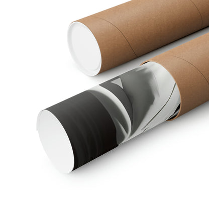 Two rolls of brown paper with black and white stripes