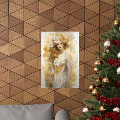 A christmas tree with a picture of a woman