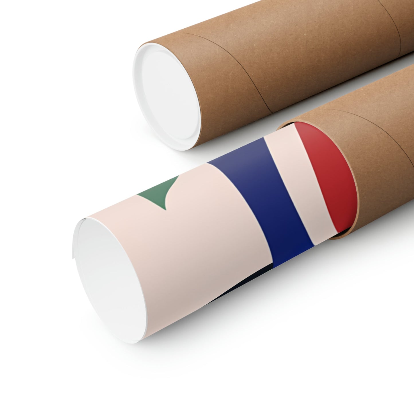 Two rolls of toilet paper with the flag of italy