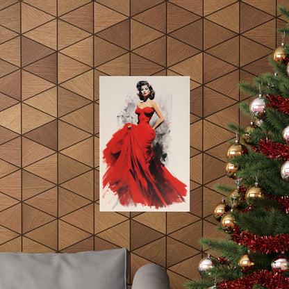 A christmas tree with a red dress on it