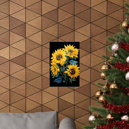 A christmas tree with a bunch of sunflowers