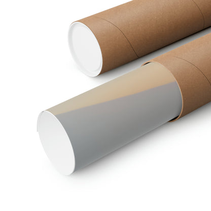 Two rolls of brown paper on a white background