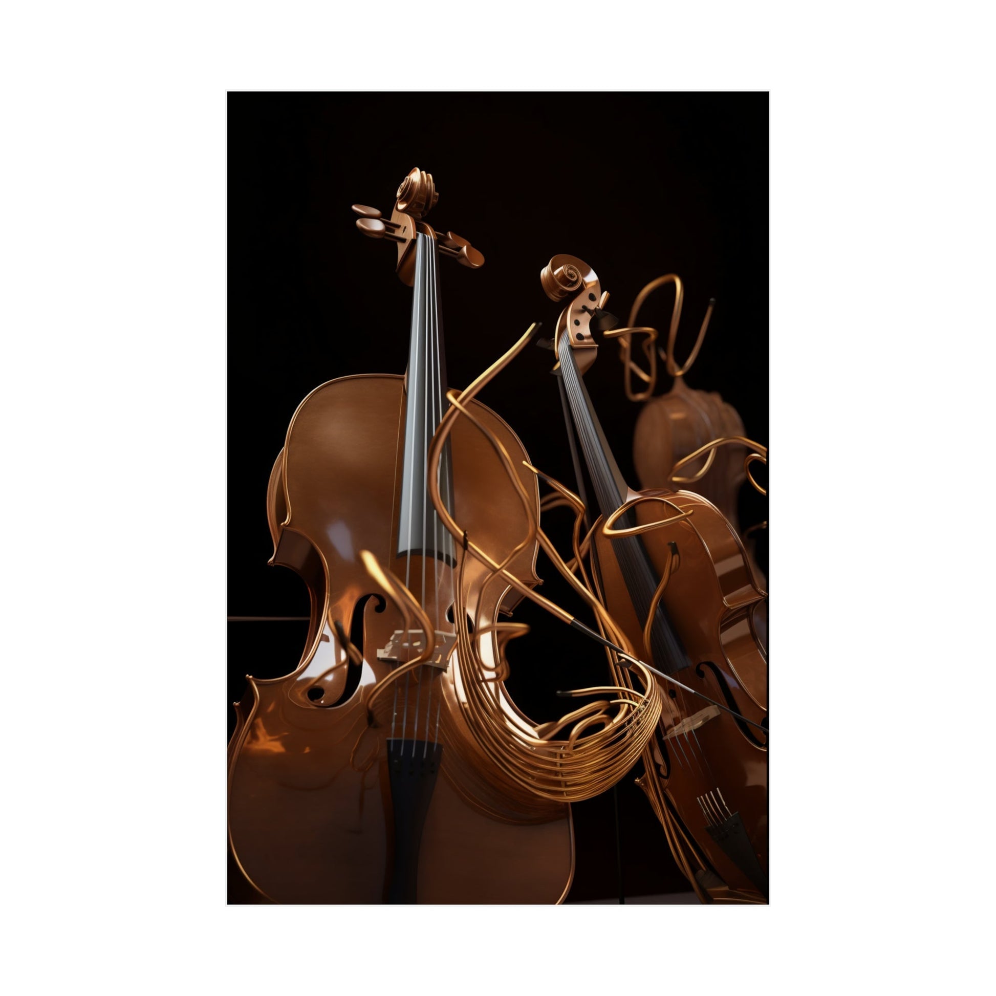 A cello and two violins