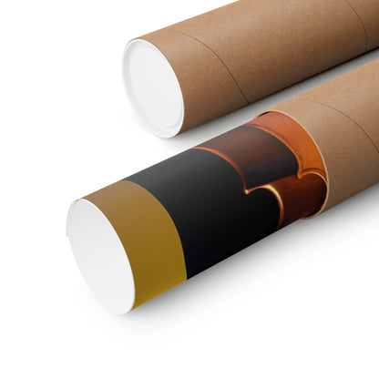 Two rolls of brown paper with a black and gold foil on them