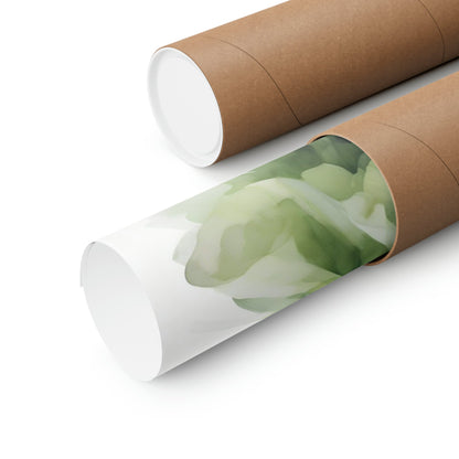 Two rolls of brown paper with green leaves on them