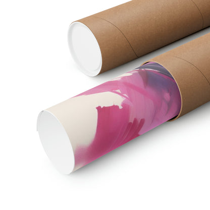 Two rolls of toilet paper with pink and white paint