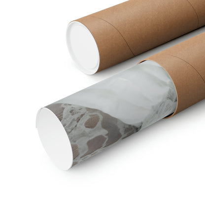 Two rolls of brown paper with a white background