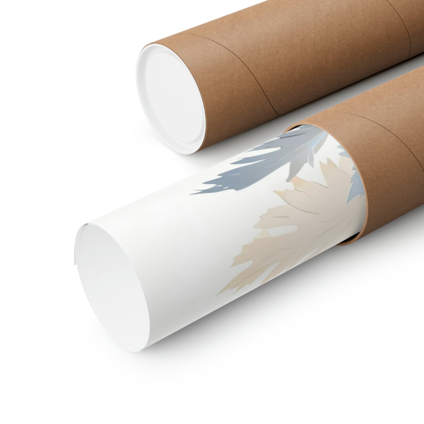 Two rolls of brown paper with a leaf pattern