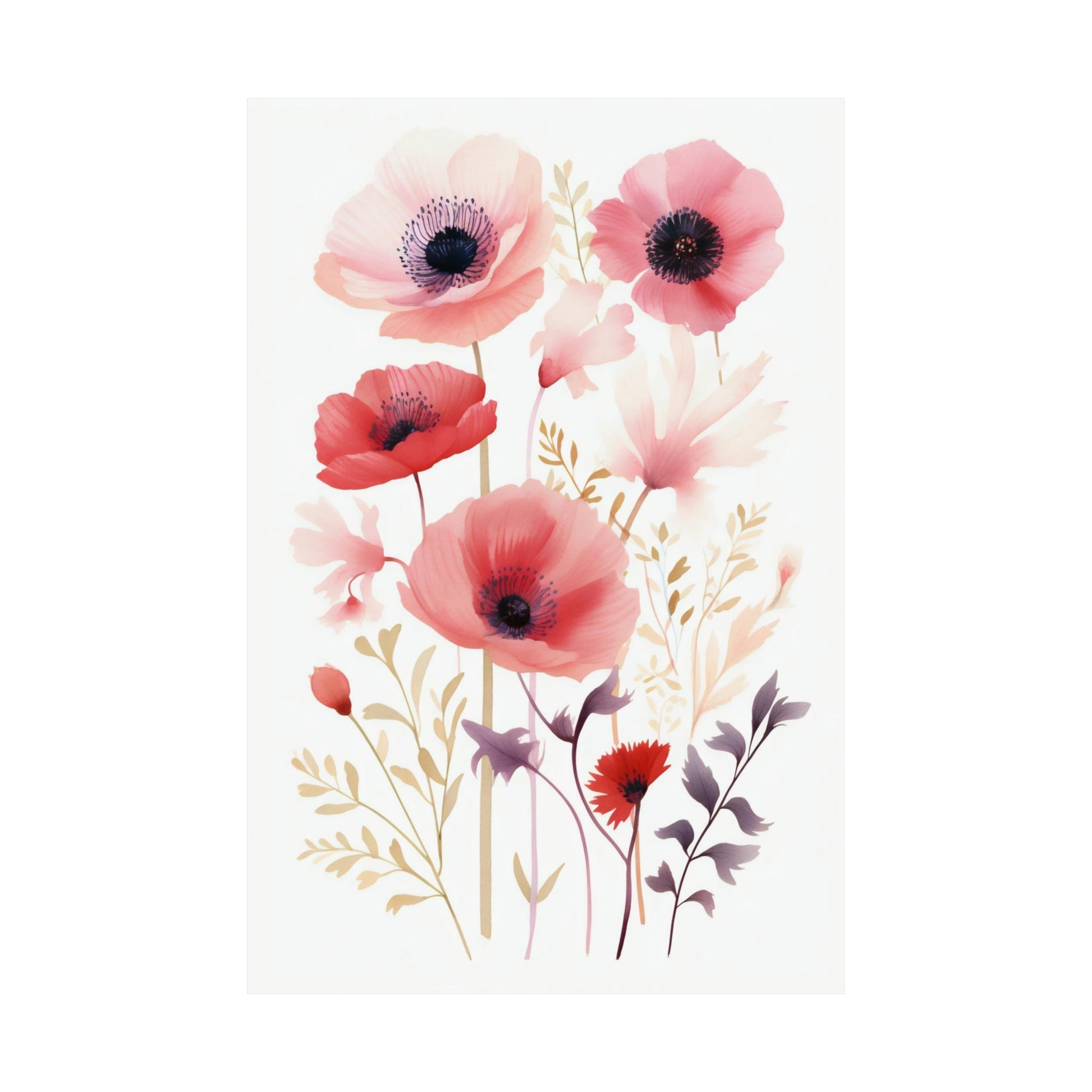 A watercolor painting of pink pop flowers