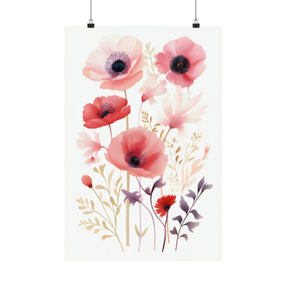 A poster with watercolor flowers on it