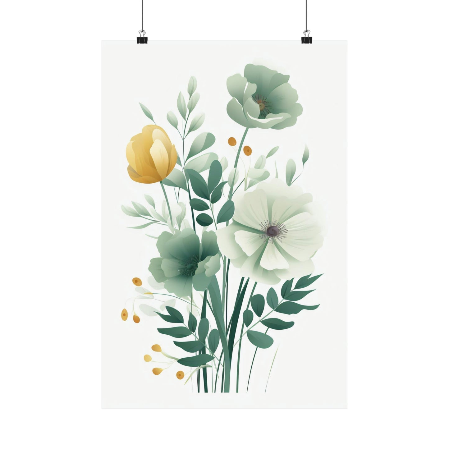 A poster with a bunch of flowers