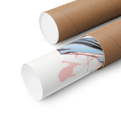 Two rolls of brown paper with a picture of a woman on it