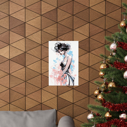 A christmas tree with a picture of a woman