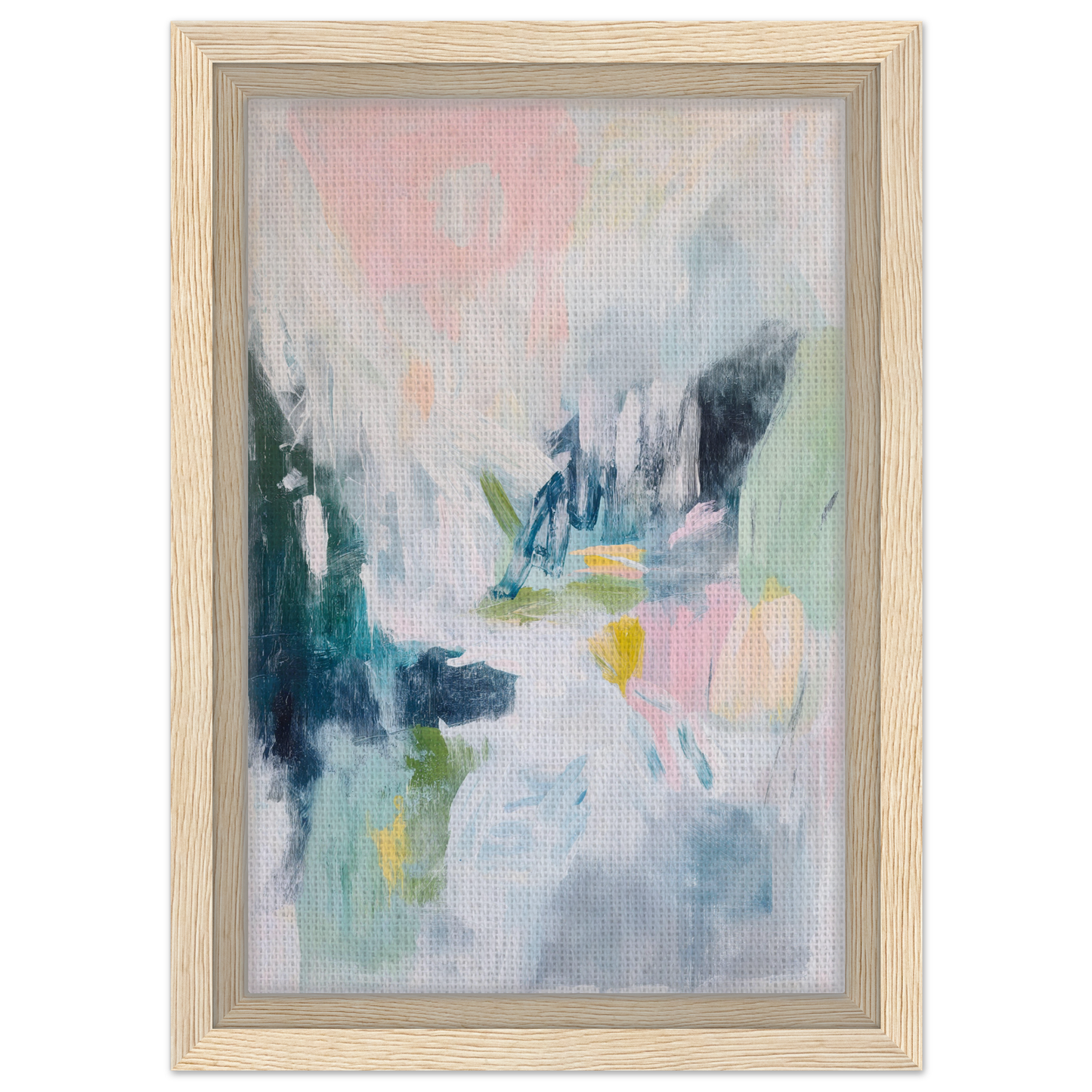 Abstract painting in soft pastels with subtle brushstrokes, ideal for Prism Dreamscape room decor