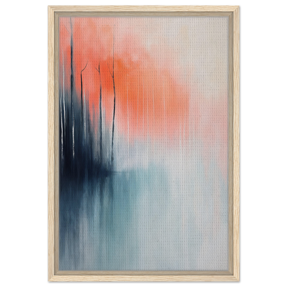 Abstract painting in coral and teal tones from Psychedelic Forest Revelations collection