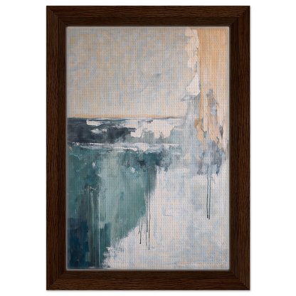 Abstract painting in muted teal and gray tones, part of Psychedelic Sea Breaths room decor