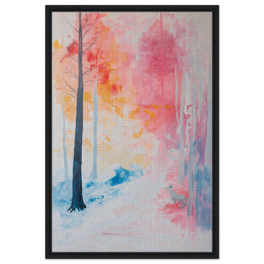 Abstract painting of a colorful forest for Psychedelic Wilderness Revelry room decor