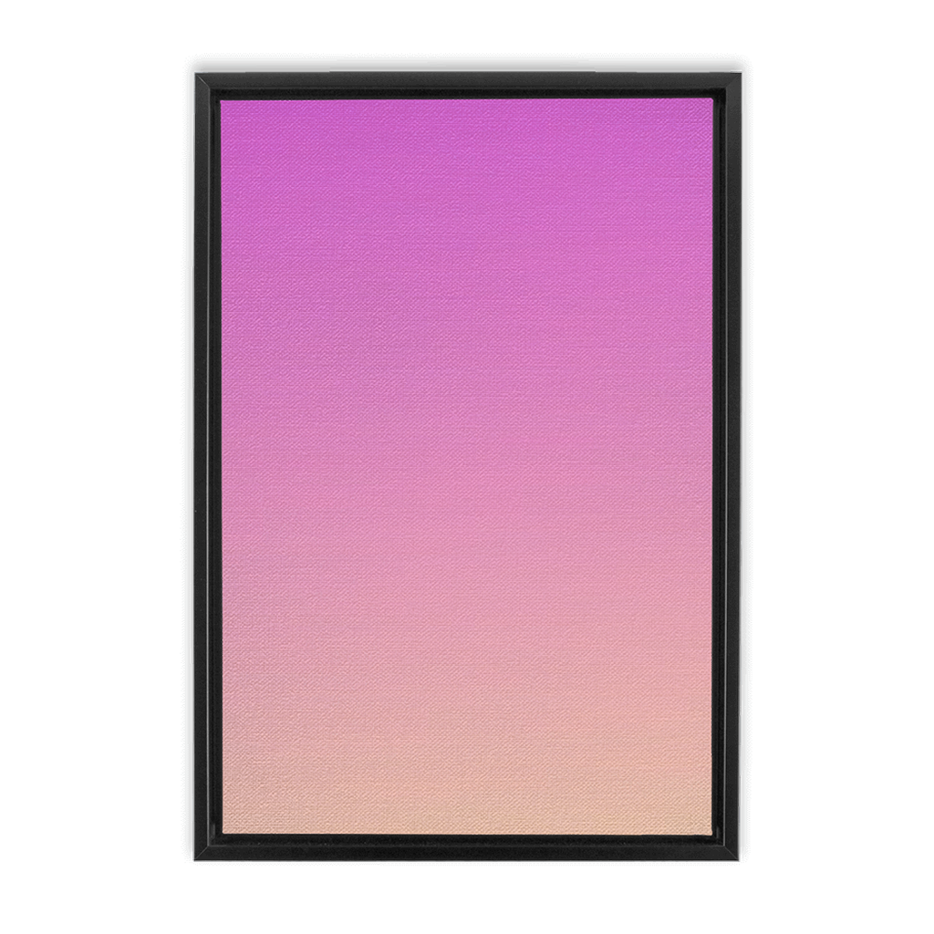 Framed gradient artwork transitioning from purple to peach.