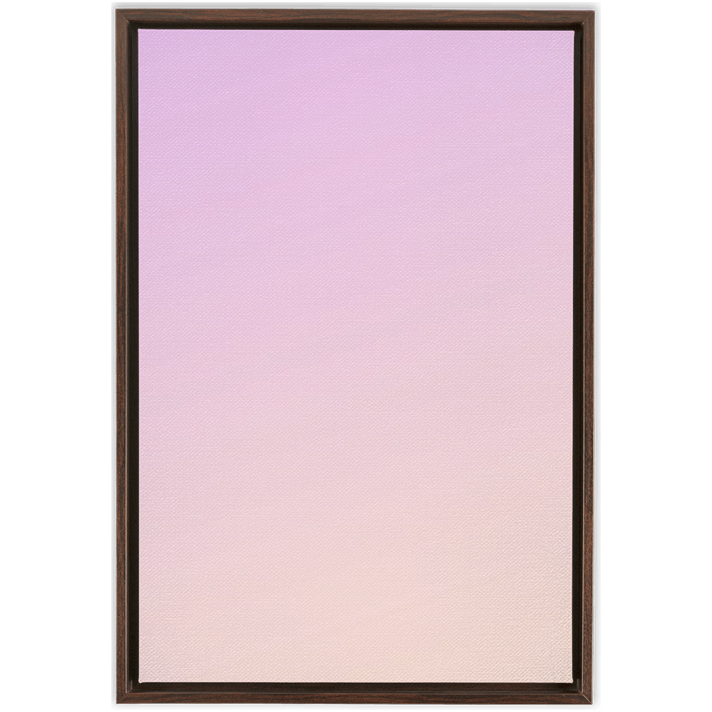 Framed gradient artwork transitioning from light purple to pale peach.