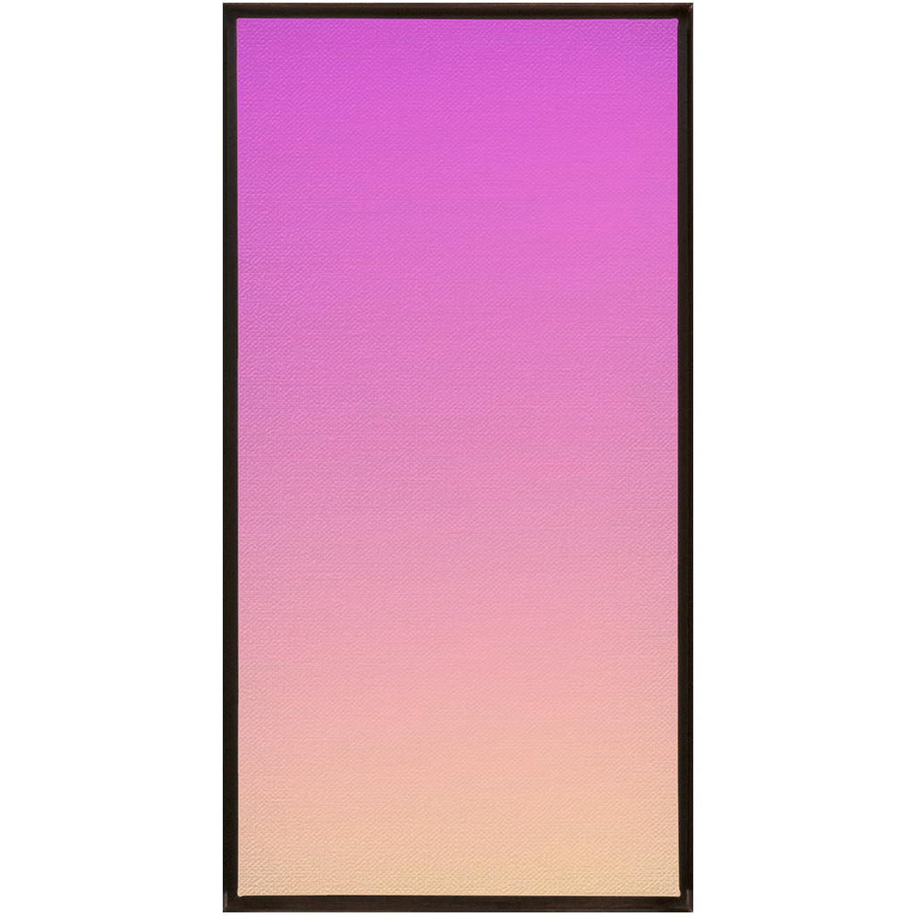 Framed gradient artwork transitioning from purple to pink to yellow.