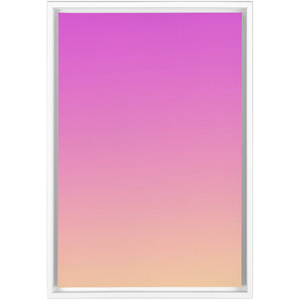 Framed gradient poster transitioning from vibrant pink to soft peach.