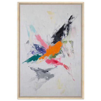 Abstract painting with colorful brushstrokes on light background for Radiant Chaos Harmony