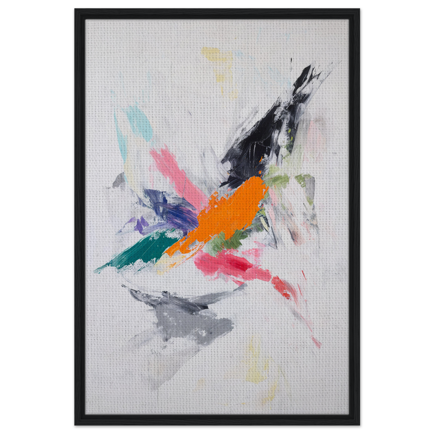 Abstract painting with colorful brushstrokes, ideal for Radiant Chaos Harmony room decor