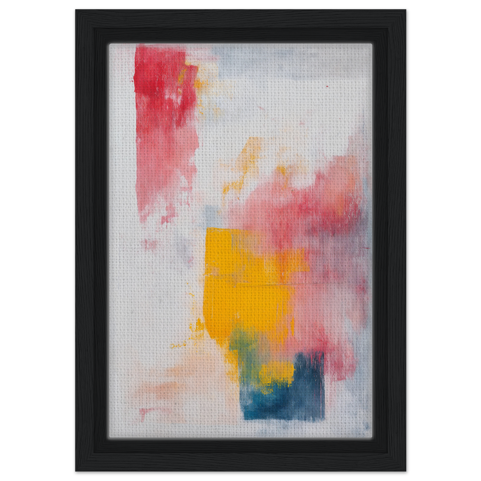 Abstract painting ’Rapture Between Hues’ with vibrant colors, framed canvas print