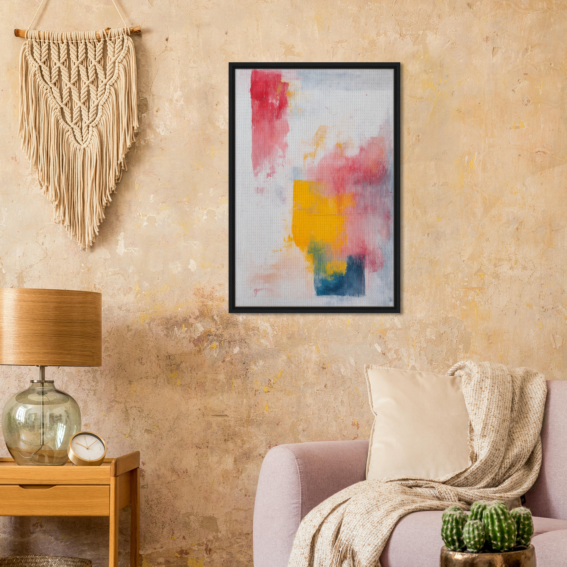 Framed abstract painting Rapture Between Hues in vibrant colors for stylish room decor