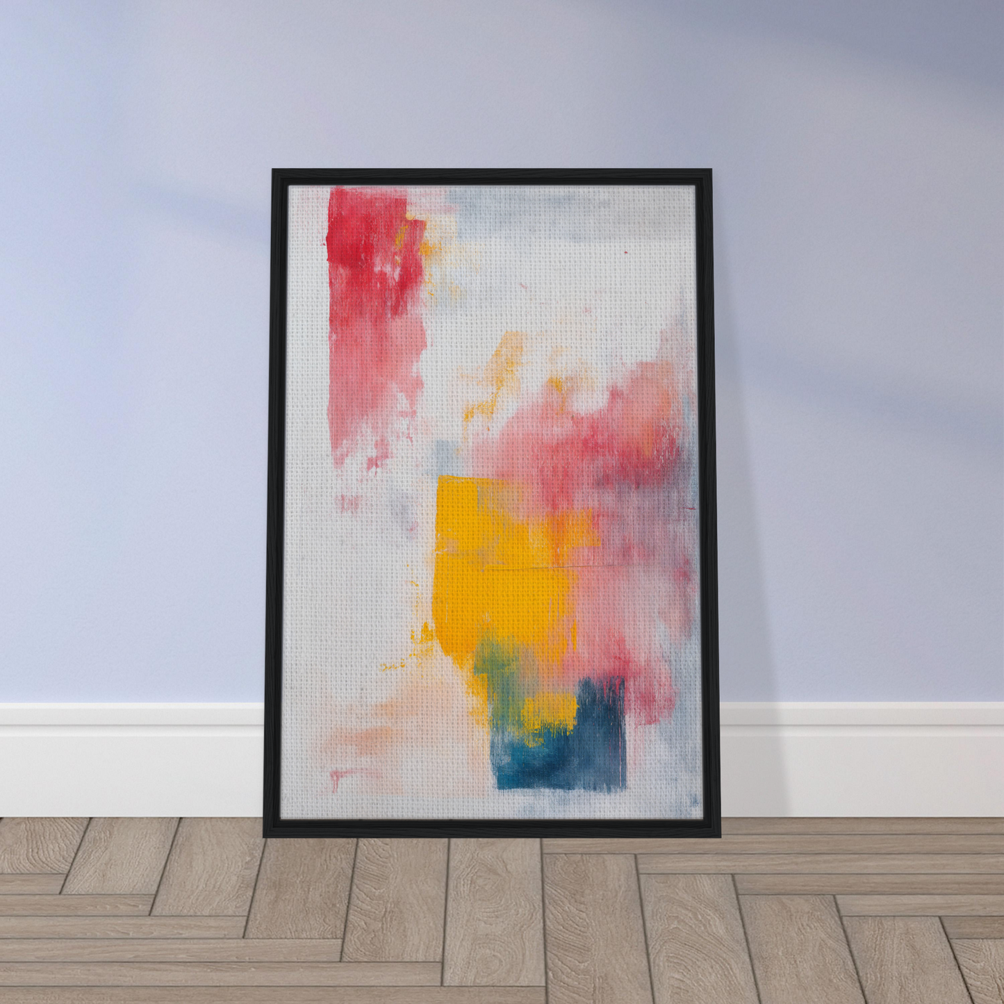 Abstract painting ’Rapture Between Hues’ in vibrant colors, framed canvas print for decor