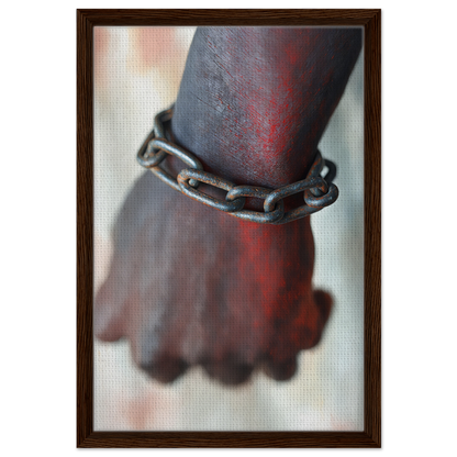 Metal chain bracelet on dark-skinned wrist, showcasing Rustbound Reverie design