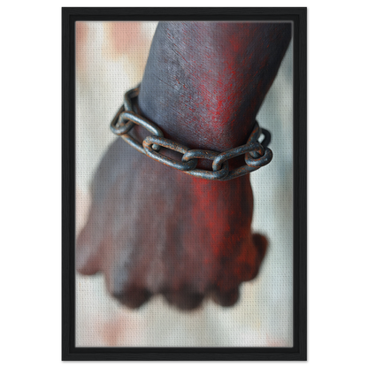 Metal chain bracelet on dark-skinned wrist from Rustbound Reverie, enhancing room decor