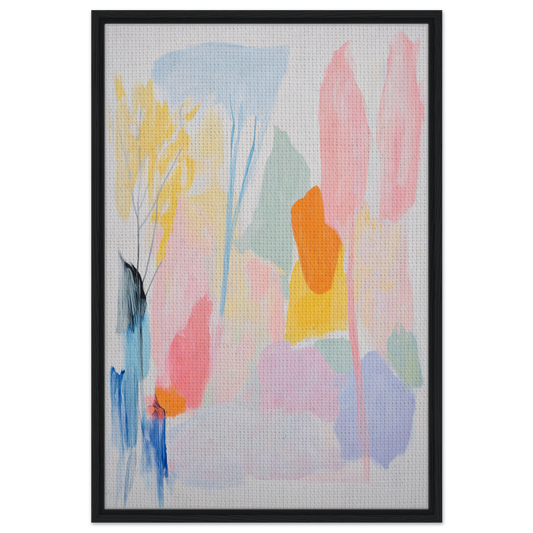 Abstract painting in soft pastels framed, ideal for Tranquility Framed Canvas Room Decor