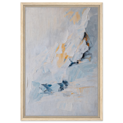 Abstract painting in soft blue, white, and yellow for Serene Boundless Voyage room decor