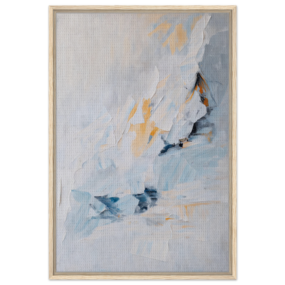 Abstract painting in soft blue, gray, and pale yellow for Serene Boundless Voyage room decor