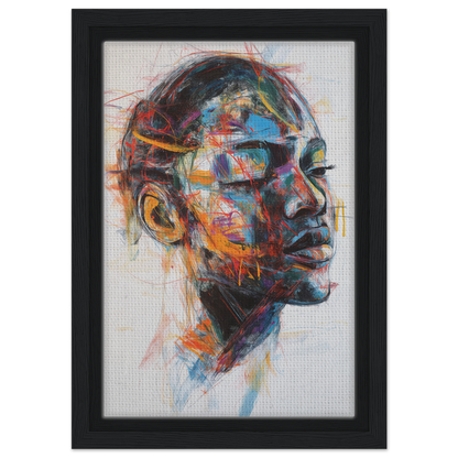 Colorful abstract portrait in profile for Serene Chaos Dreams room decor