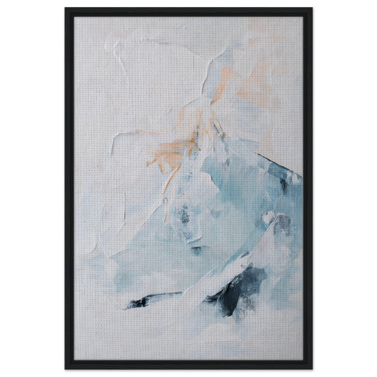 Abstract painting in soft blue and white for a Serene Chromatic Dreamscape room decor