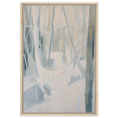 Abstract painting in muted blue and gray tones, perfect for Serene Frost Symphony room decor