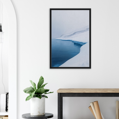 Framed photograph of a serene ice reverie landscape for elegant room decor